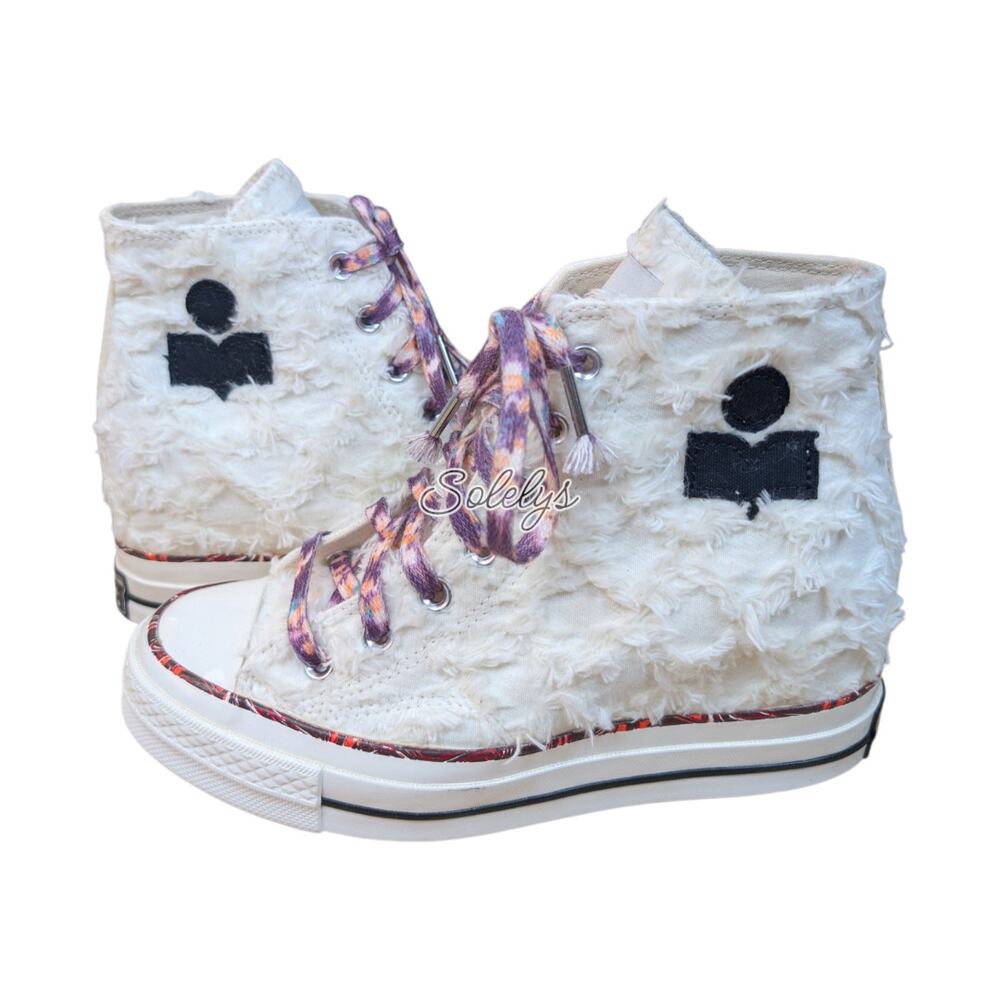 Converse x Isabel Marant Collab Chuck 70 Hidden Wedge Platform Sneaker Womens 8 - Picture 10 of 11